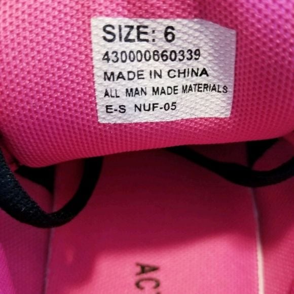 Actionflex Womens Mesh Lace-Up Athletic Black/Pink Size 6 Shoes/Sneakers 11