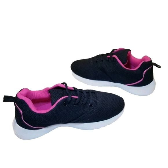Actionflex Womens Mesh Lace-Up Athletic Black/Pink Size 6 Shoes/Sneakers 9