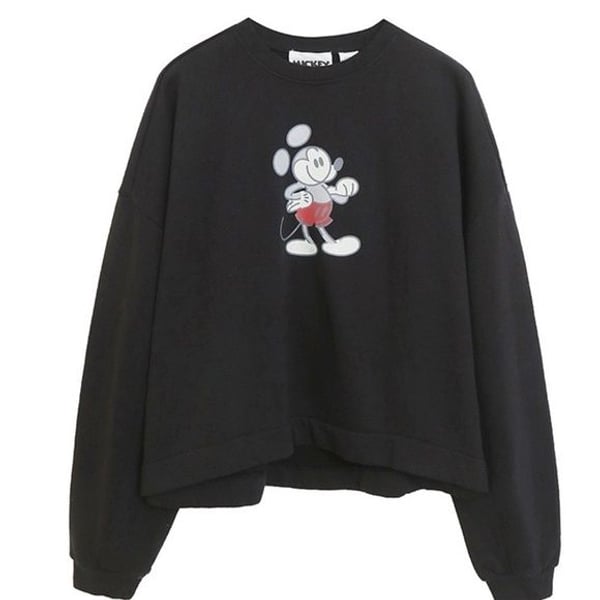 Disney Black Mickey Mouse Vintage Art Japan Disneyland collection SZ M