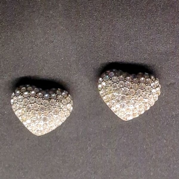 Carolee Vintage Pave Crystal Heart Clip-on Earrings