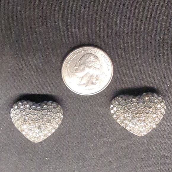 Carolee Vintage Pave Crystal Heart Clip-on Earrings 5