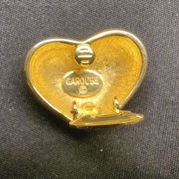 Carolee Vintage Pave Crystal Heart Clip-on Earrings 4