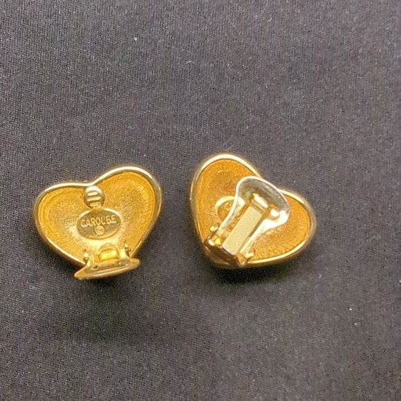 Carolee Vintage Pave Crystal Heart Clip-on Earrings 2