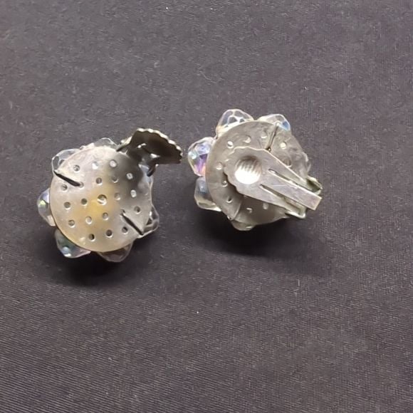 Vintage Iridescent Bead Clip-on Earrings 2