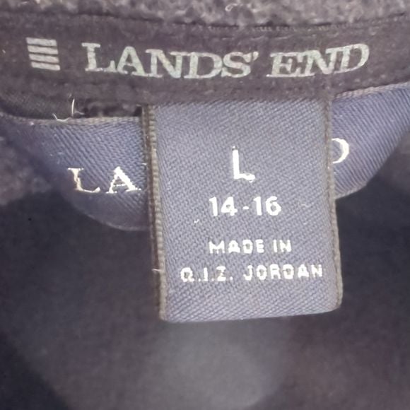 Lands End black full zip fleece jacket 7
