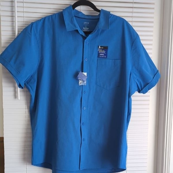 Apt. 9 Men's Vibrant Blue Casual Button Down Shirt