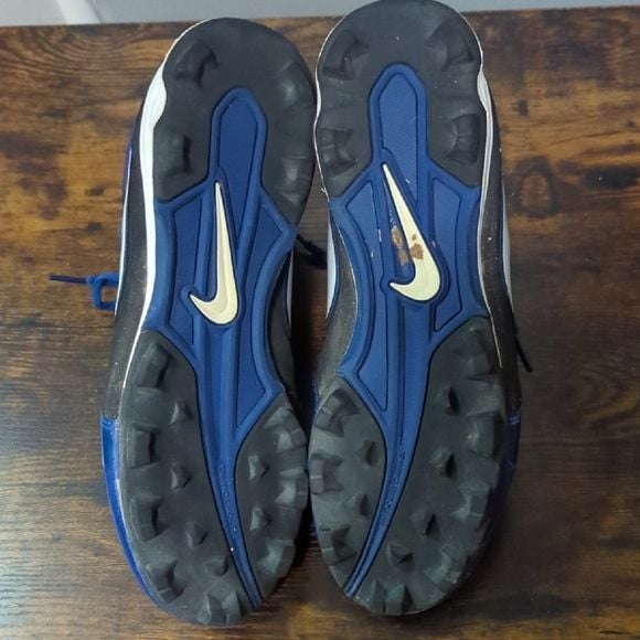 Nike Black and Blue High-Top Baseball Cleats 4
