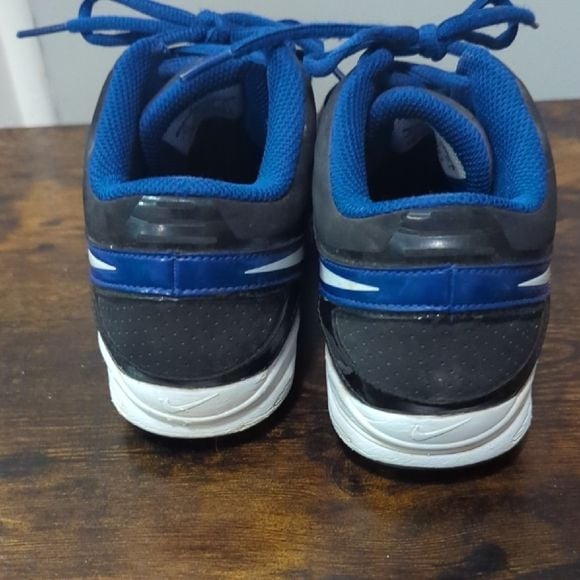Nike Black and Blue High-Top Baseball Cleats 5