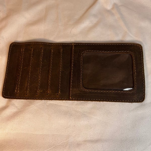 Heathers brown leather minimalist card wallet