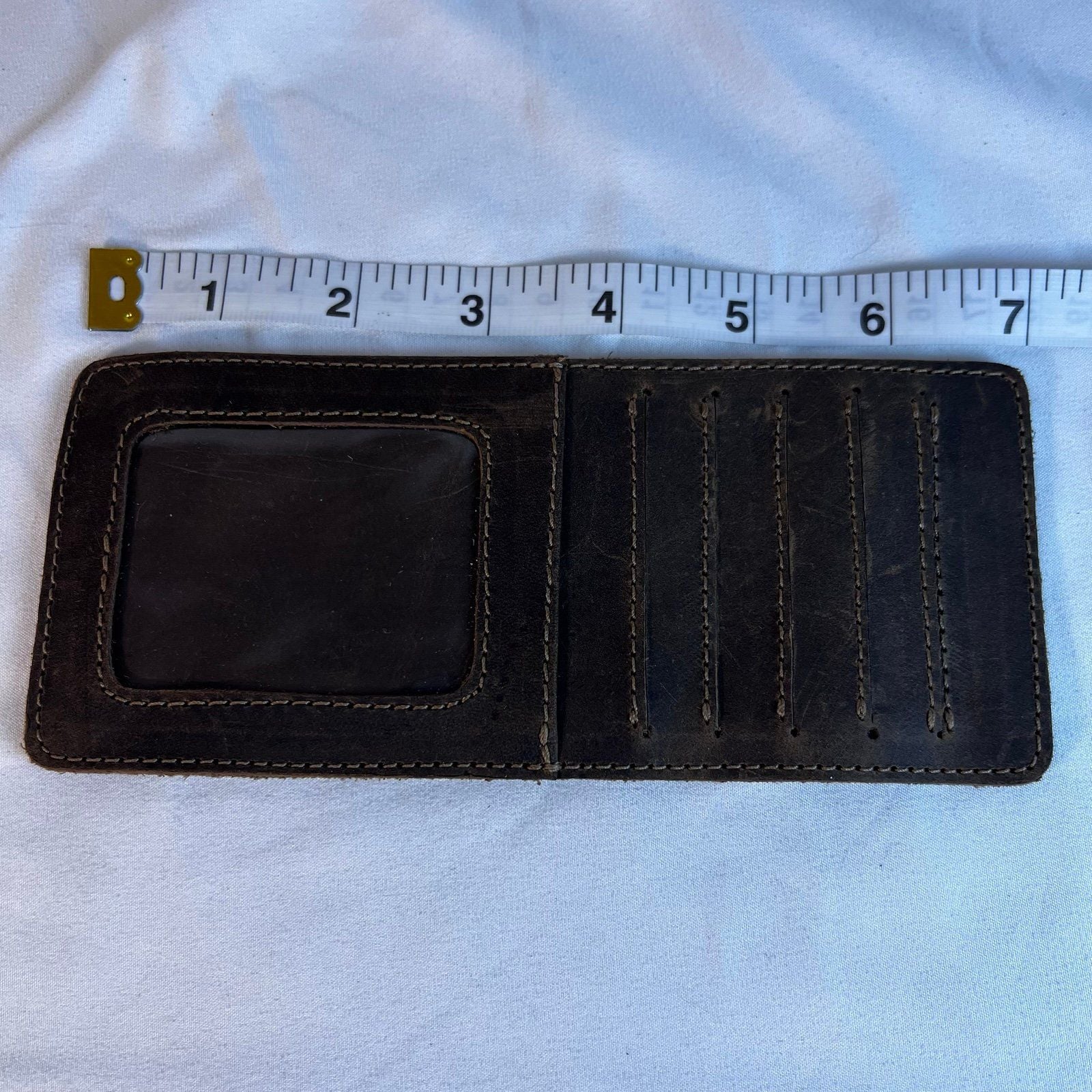 Heathers brown leather minimalist card wallet 5