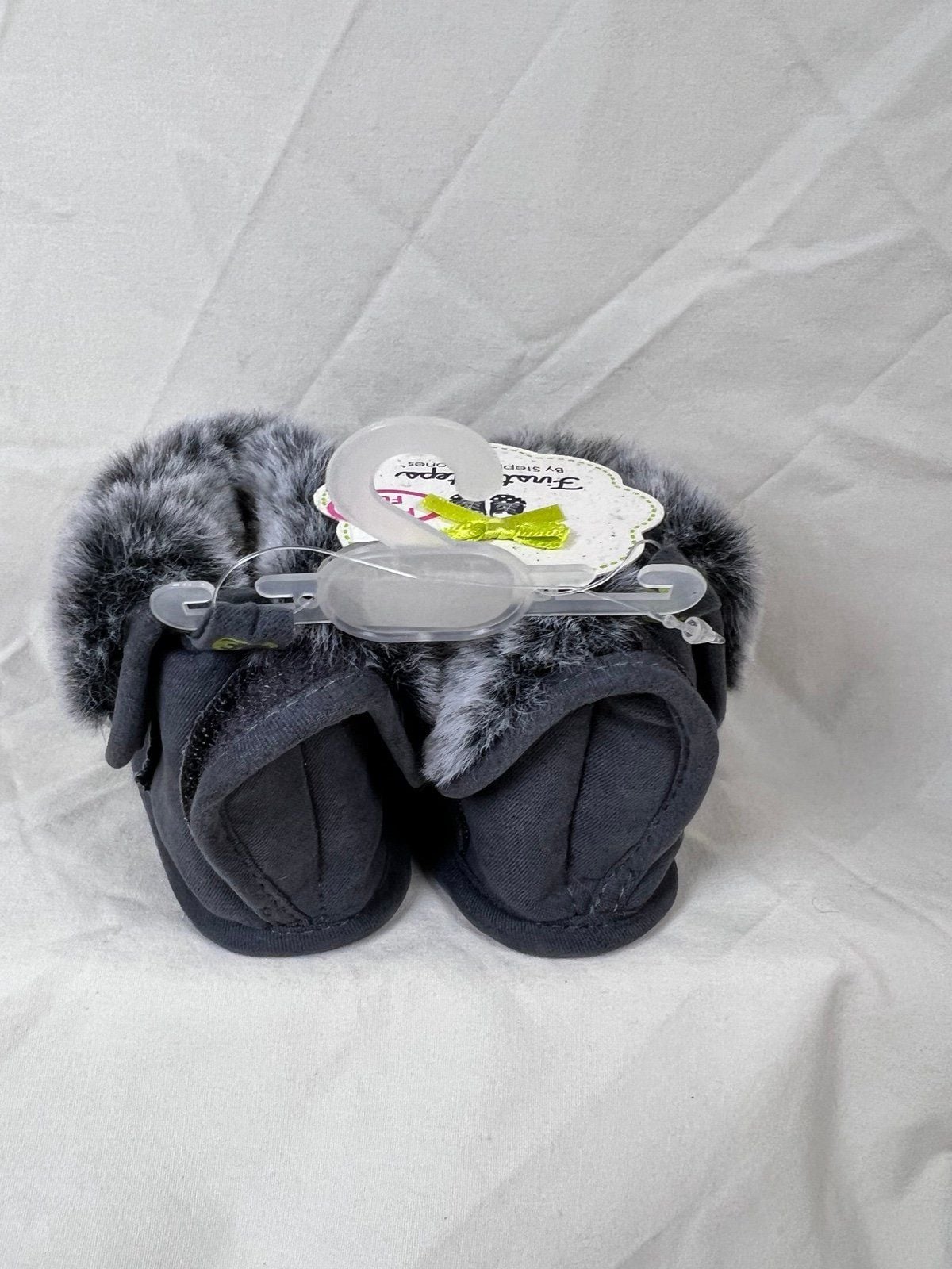 Size 1 First Steps 0-3 months boots with faux fur 6