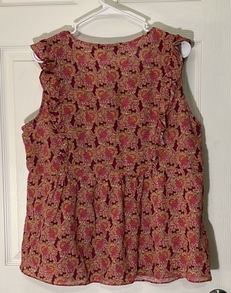 XL Rose + Olive sleeveless top 7