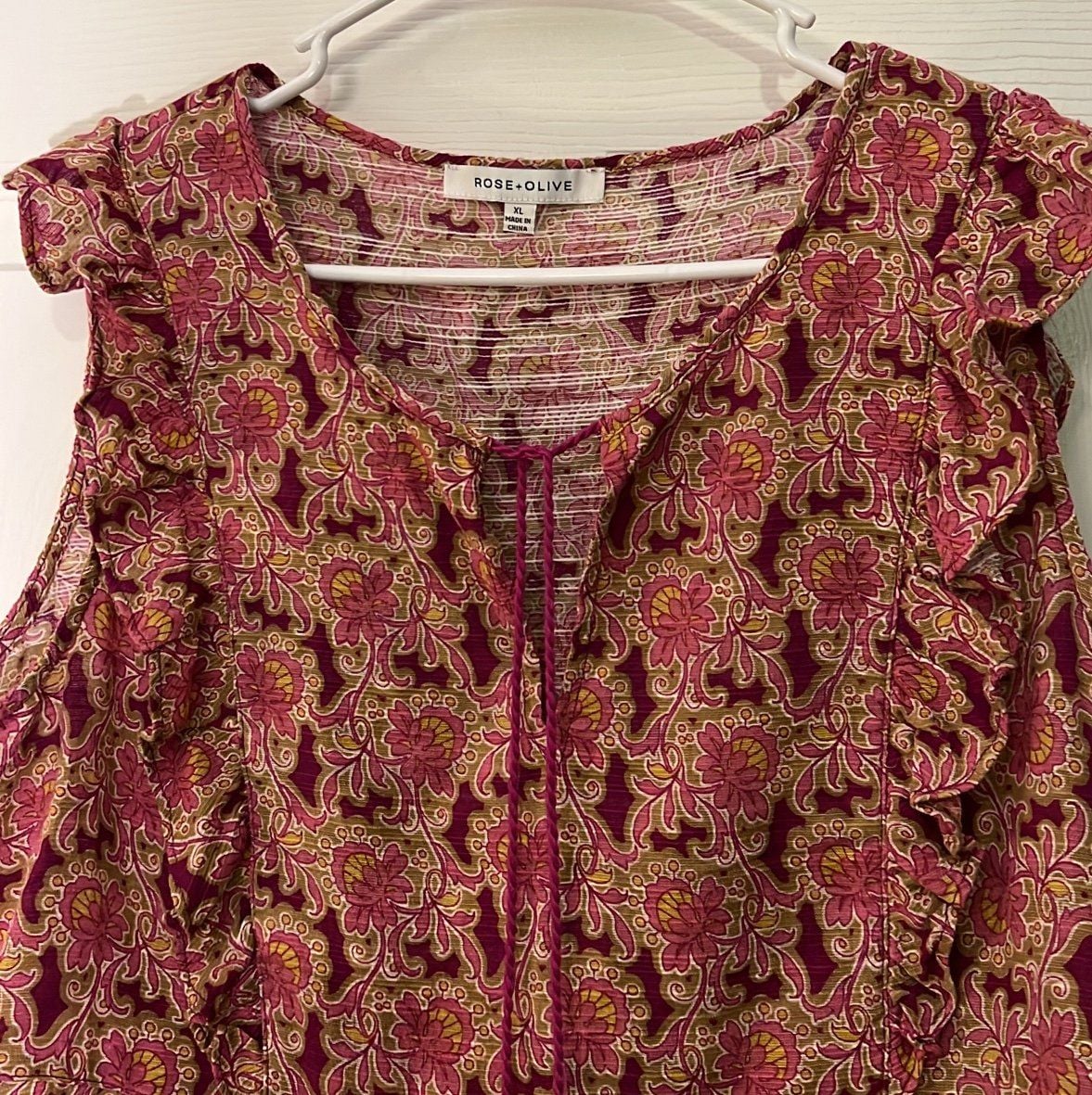 XL Rose + Olive sleeveless top 4
