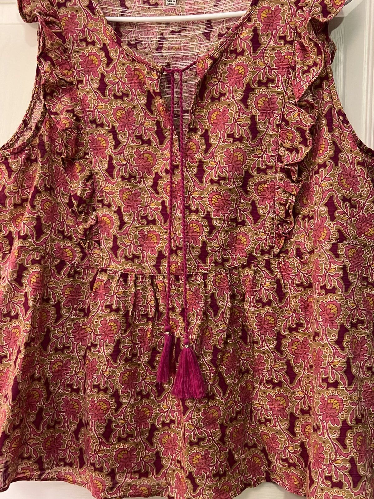 XL Rose + Olive sleeveless top 5
