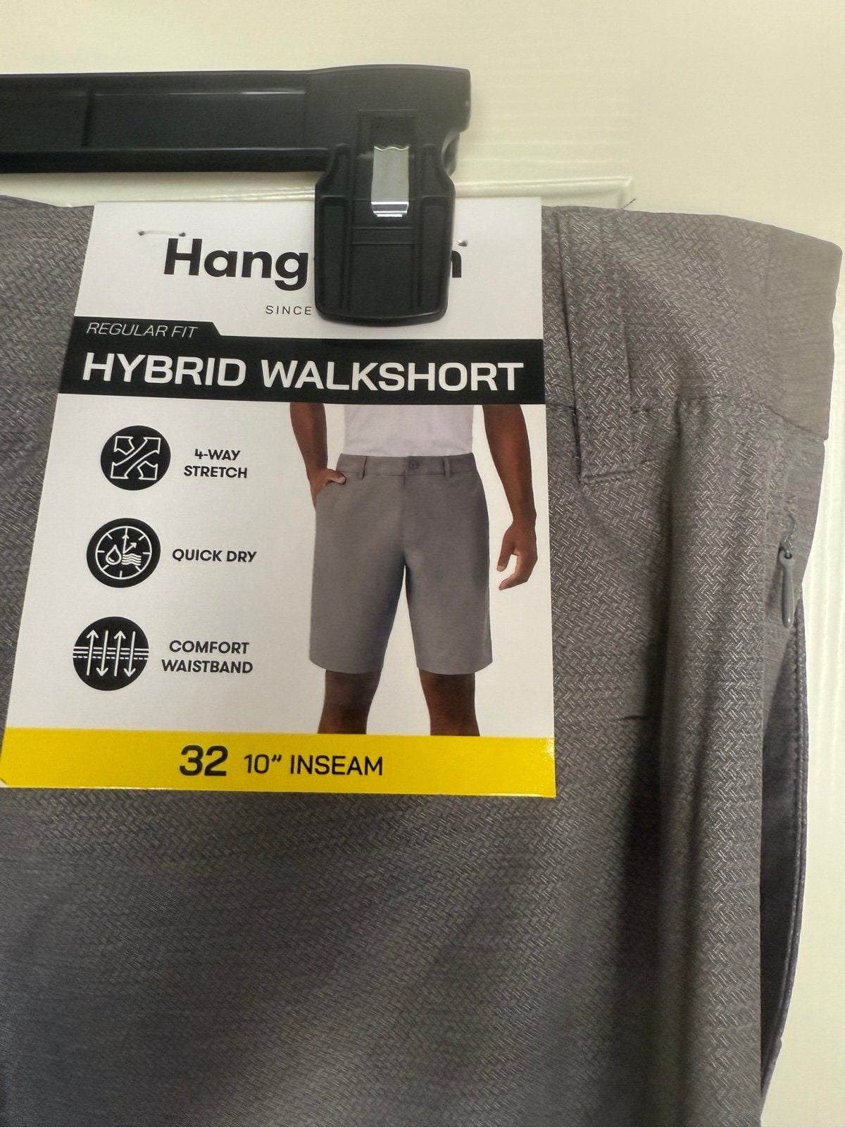 Hang Ten Mens Hybrid Shorts medium Gray Flat Front Size 32 NWT 5