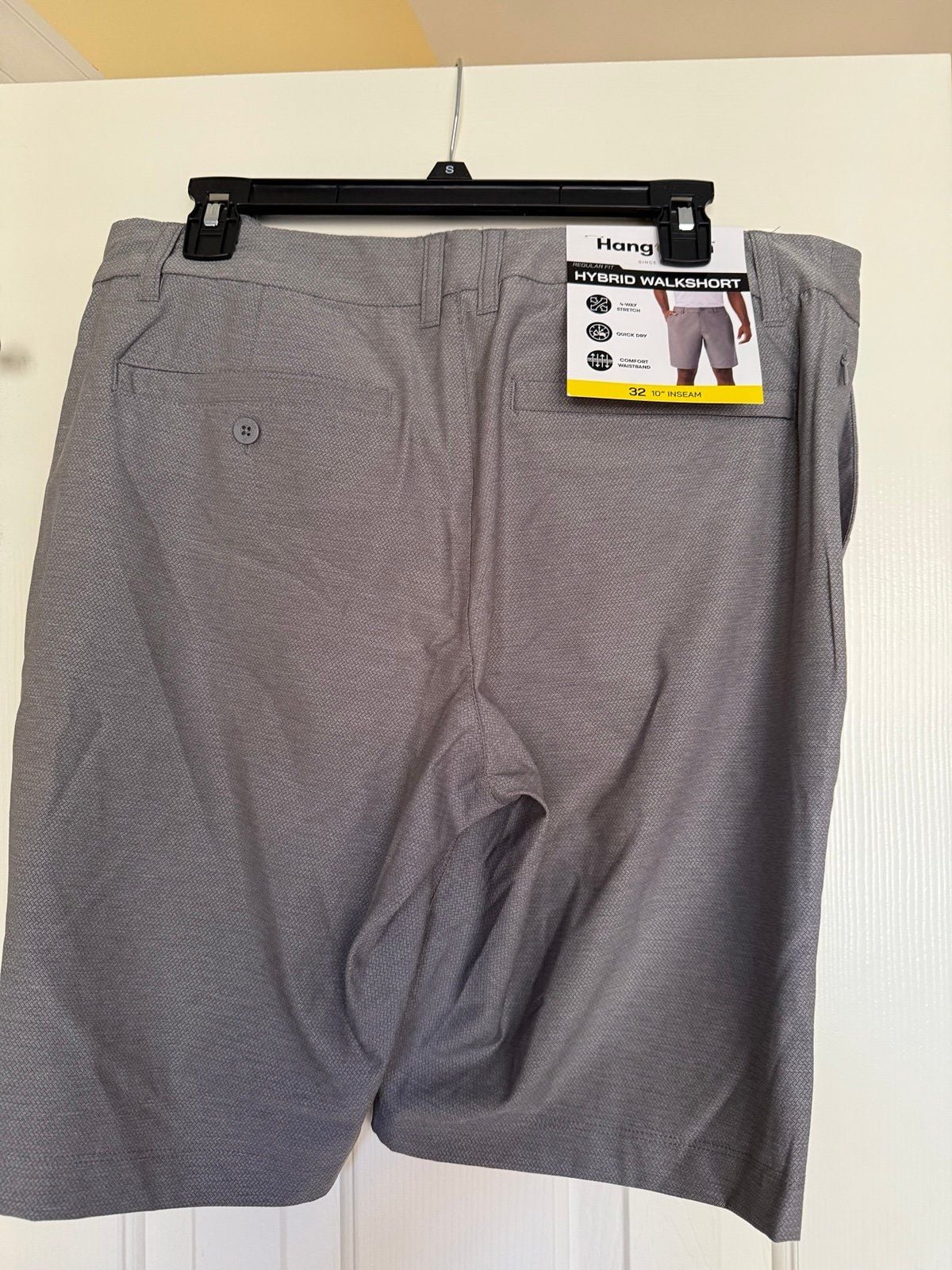 Hang Ten Mens Hybrid Shorts medium Gray Flat Front Size 32 NWT 4