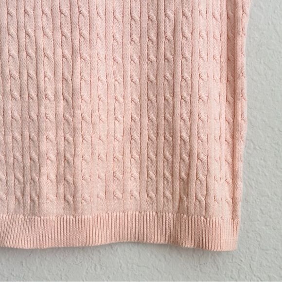 Ann Taylor Light Pink Cable Knit Short Sleeve Tee 4