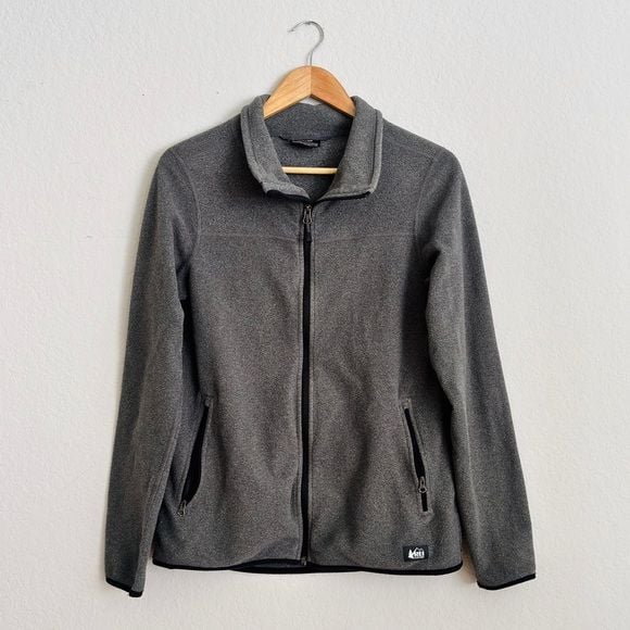 REI Co-op Heather Gray Fleece Jacket keep warm 3