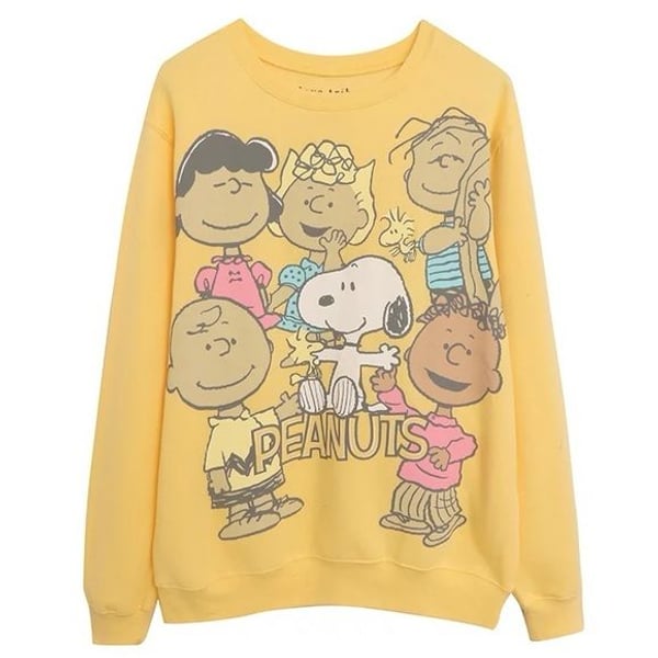 Snoopy Peanuts and his friends yellow sweatshirt SZ M