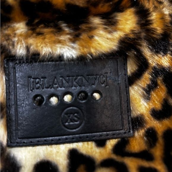 Animal Print Faux Fur Moto Leopard Jacket Belted XS Y2K Style Coat 7