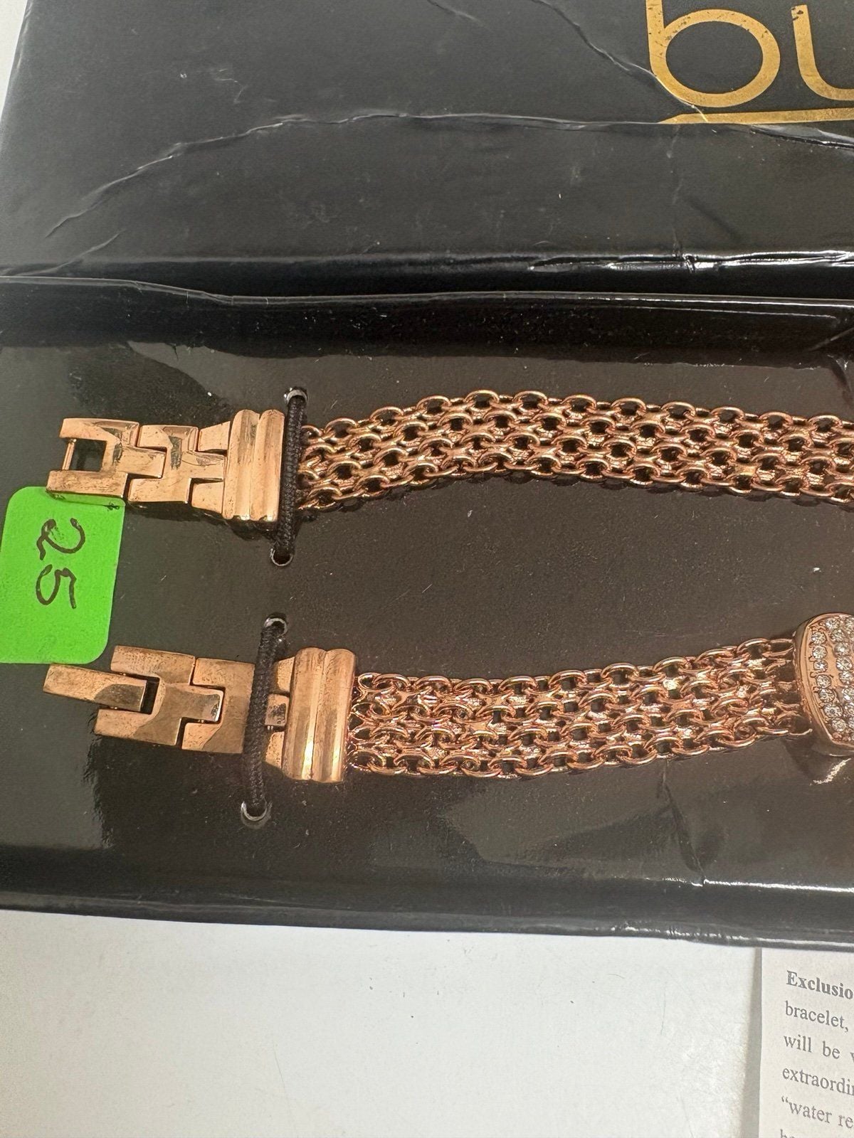 Bürgi Women’s Rose Gold Mesh Bracelet Watch – Swarovski Crystal Accents – New in 3