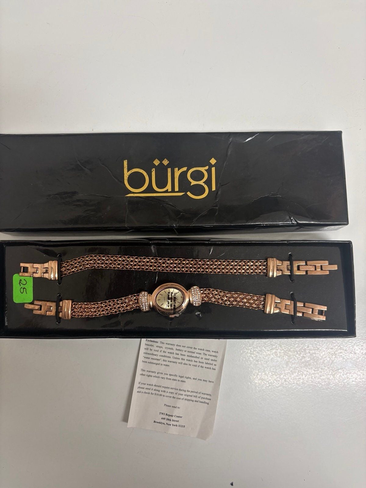 Bürgi Women’s Rose Gold Mesh Bracelet Watch – Swarovski Crystal Accents – New in 2