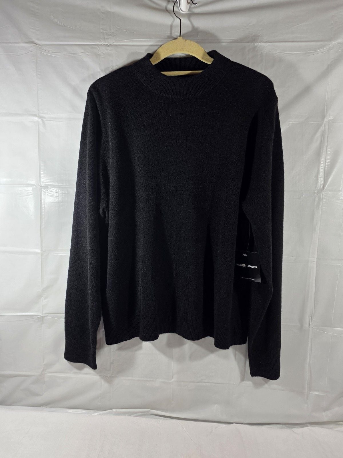 Sag Harbor Black Ribbed Sweater XL 2