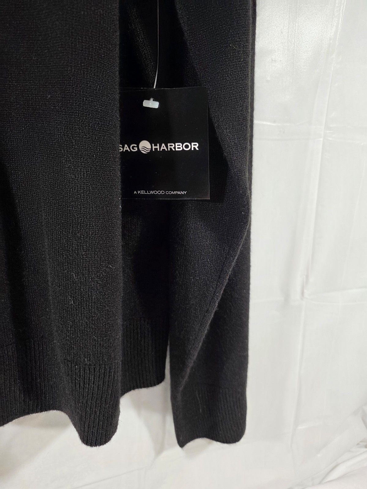 Sag Harbor Black Ribbed Sweater XL 5
