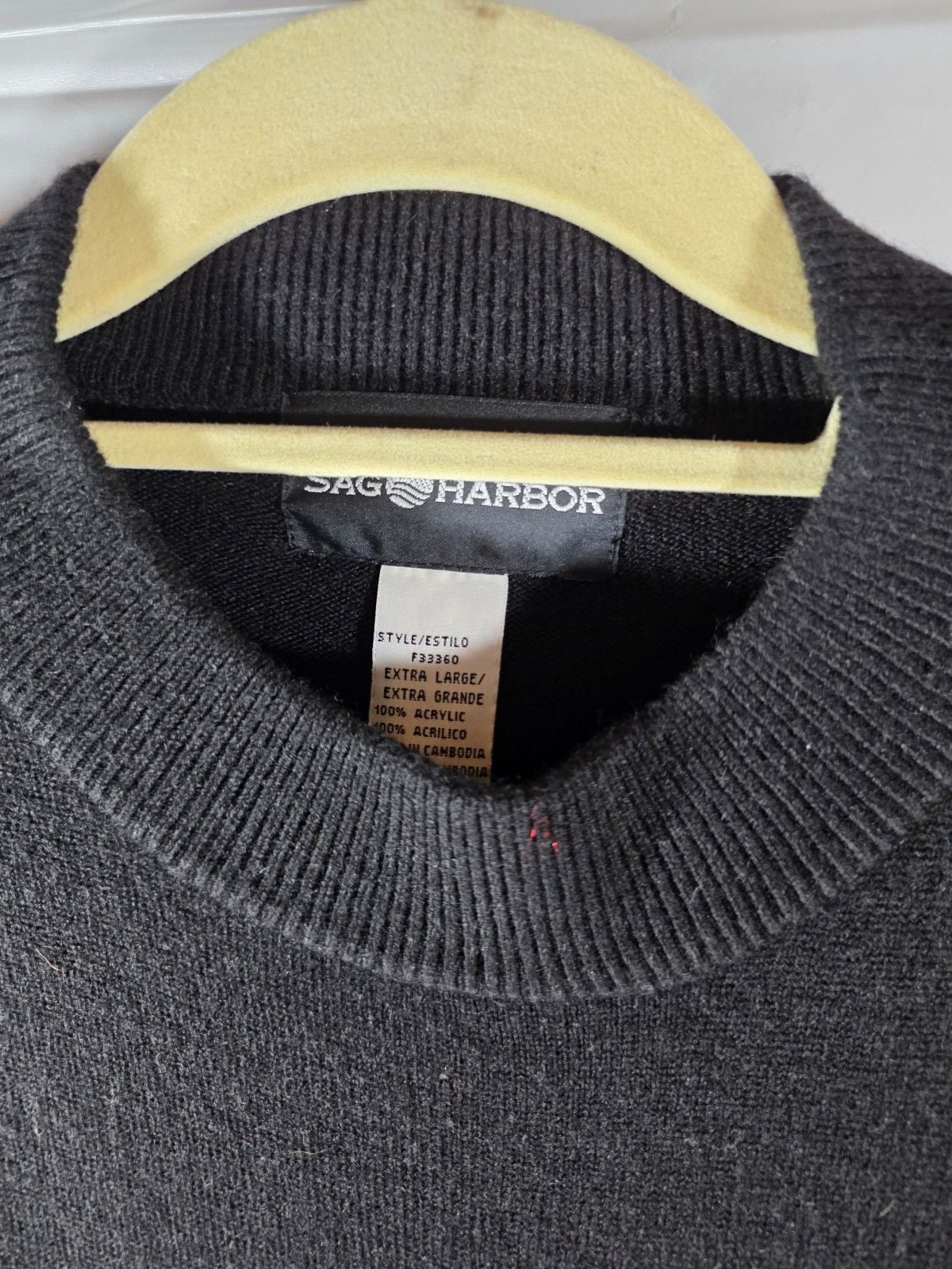 Sag Harbor Black Ribbed Sweater XL 3
