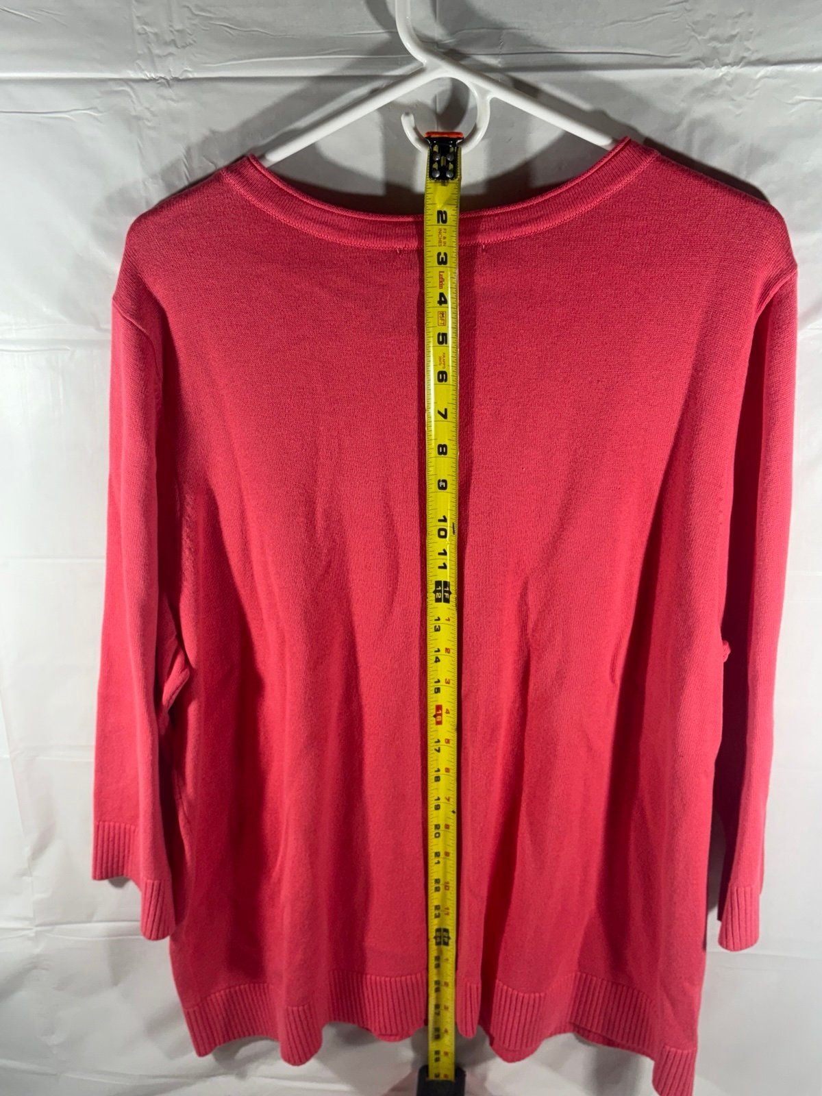 CJ Banks Women’s Cardigan Sweater 1X Red Button Front Plus Size NWT 7