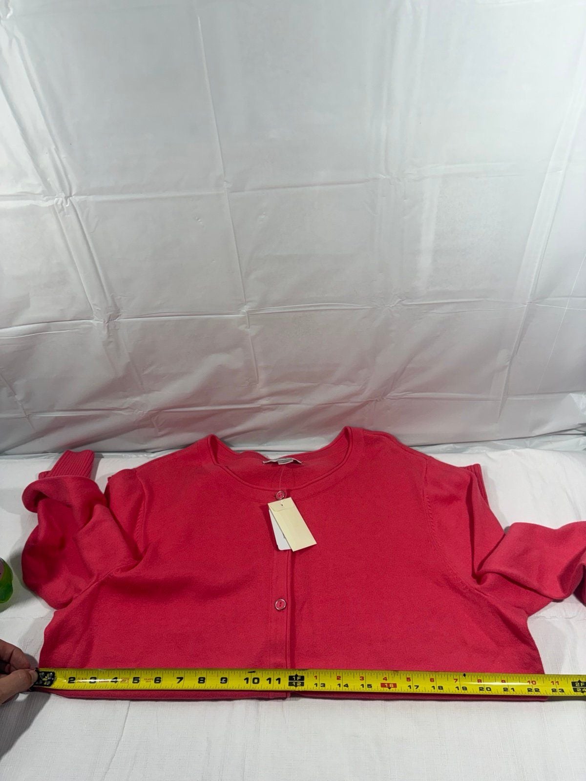 CJ Banks Women’s Cardigan Sweater 1X Red Button Front Plus Size NWT 9