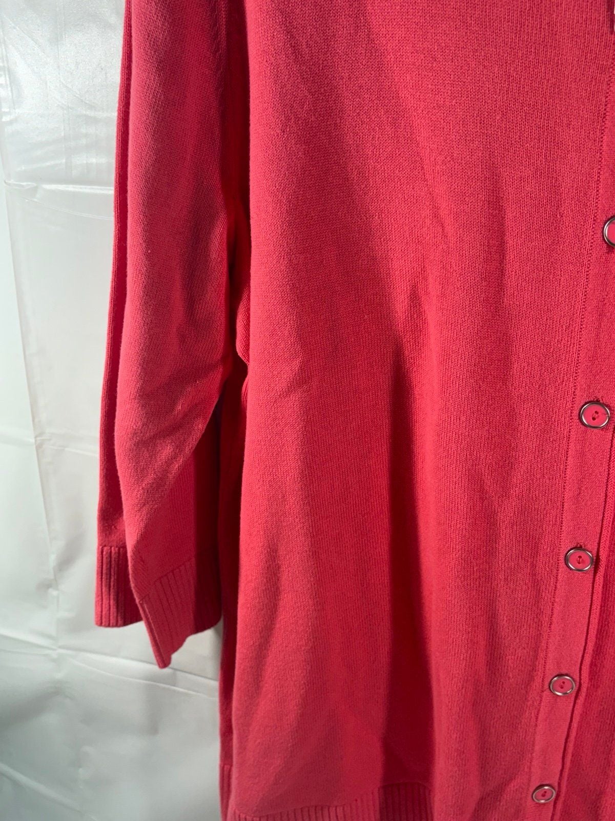 CJ Banks Women’s Cardigan Sweater 1X Red Button Front Plus Size NWT 5