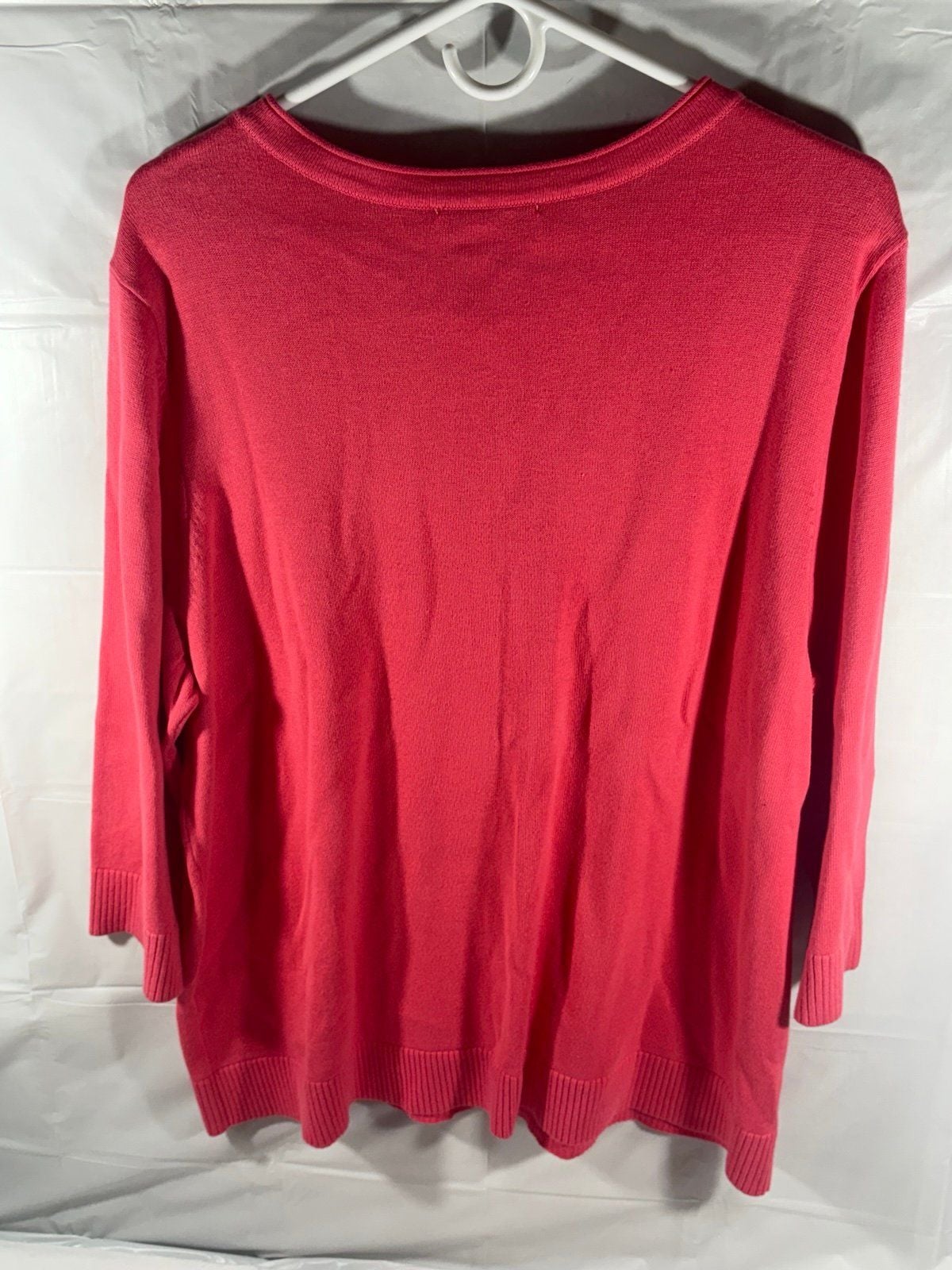CJ Banks Women’s Cardigan Sweater 1X Red Button Front Plus Size NWT 6