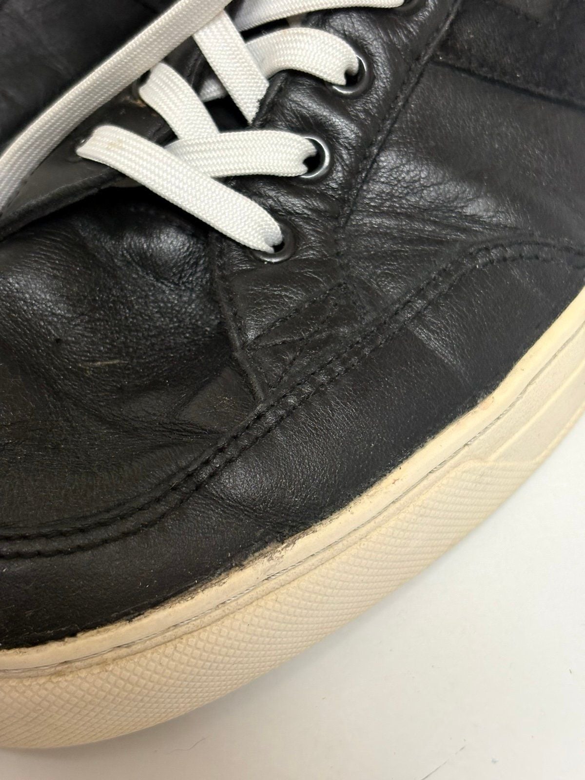 HUF High Top Leather Sneakers Black White Men’s Size 11.5 13