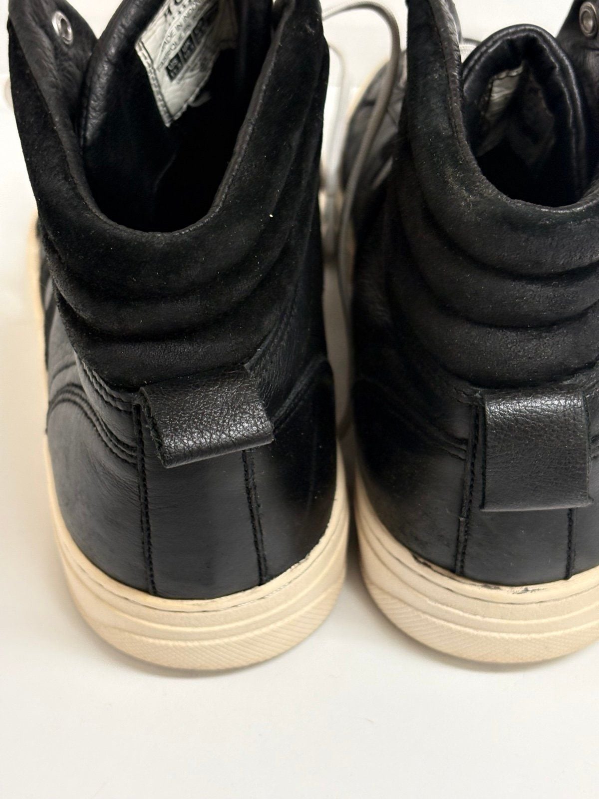 HUF High Top Leather Sneakers Black White Men’s Size 11.5 11