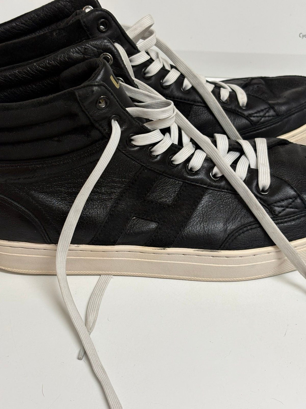 HUF High Top Leather Sneakers Black White Men’s Size 11.5 5
