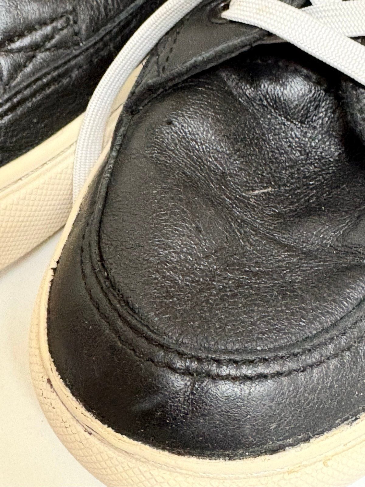 HUF High Top Leather Sneakers Black White Men’s Size 11.5 12