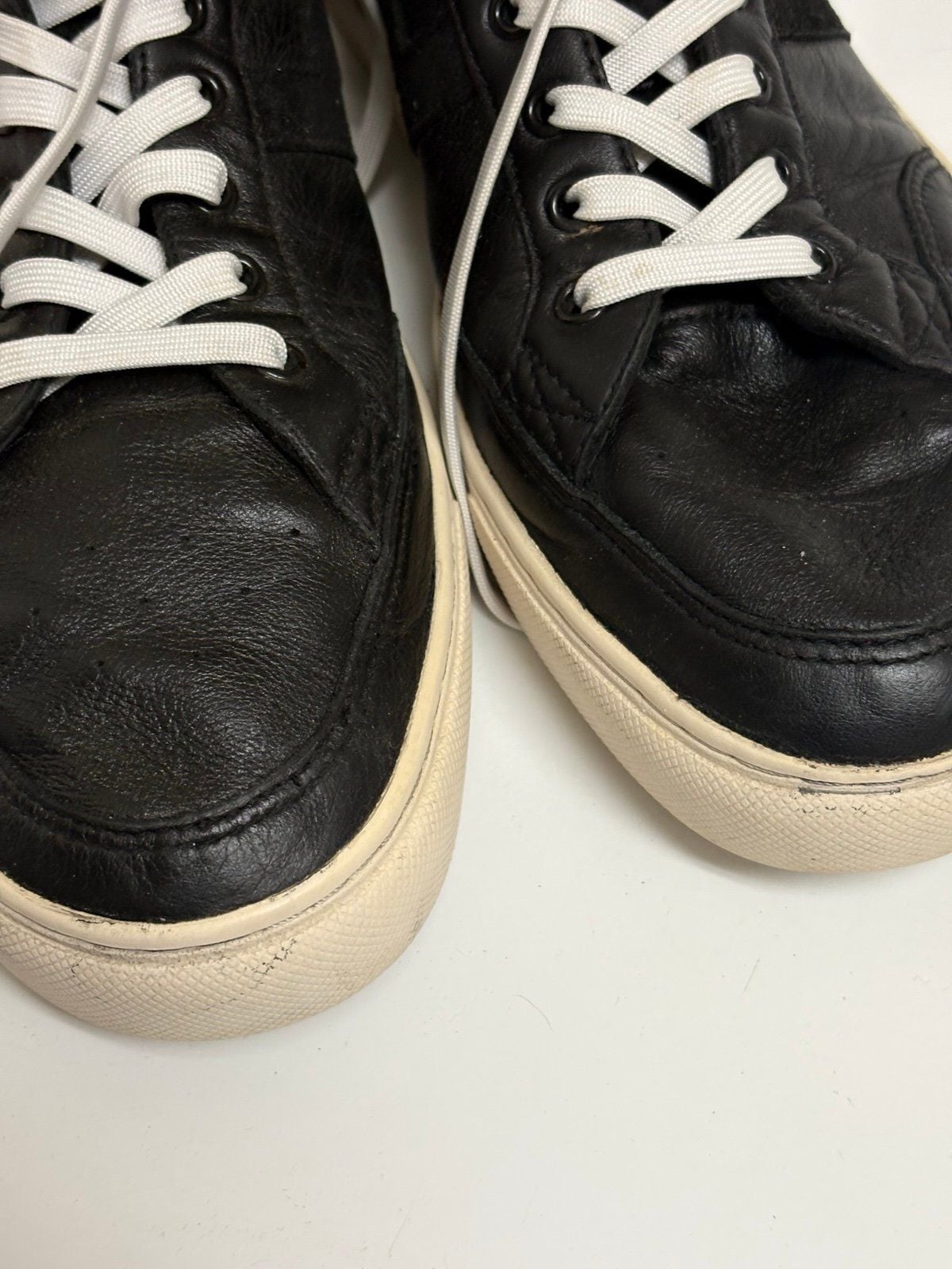 HUF High Top Leather Sneakers Black White Men’s Size 11.5 3