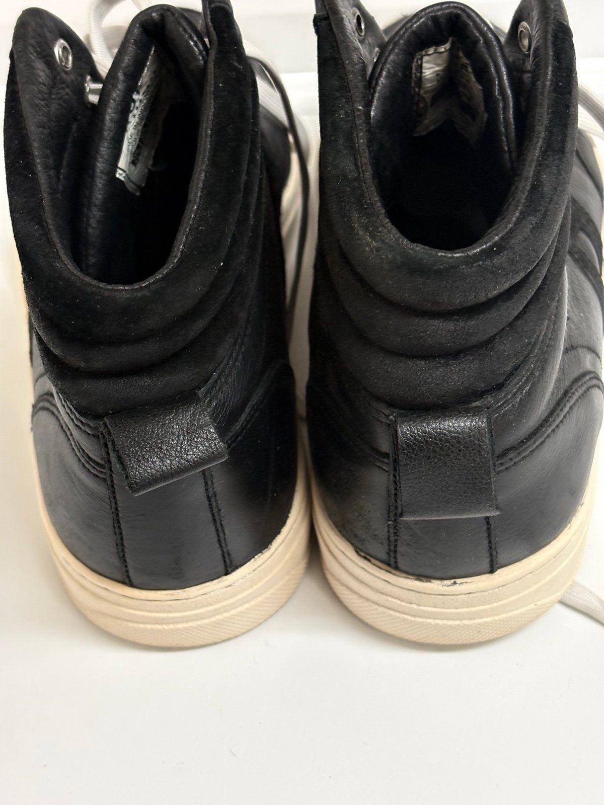 HUF High Top Leather Sneakers Black White Men’s Size 11.5 6