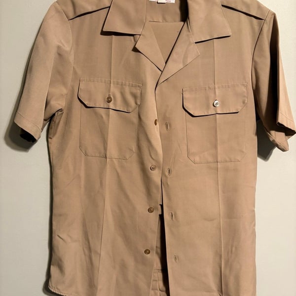 Creighton Military-Style Uniform Shirt & Pants – Khaki – Size Small (14–14½)