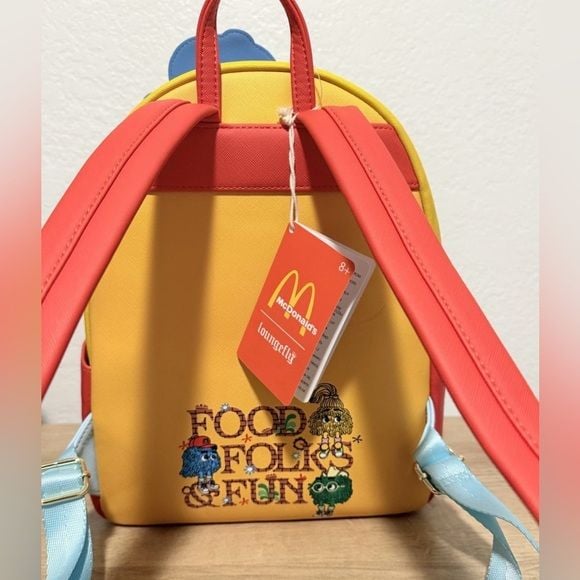 McDonald's Vintage Fry Kids Triple Pocket Mini Backpack Loungefly 9