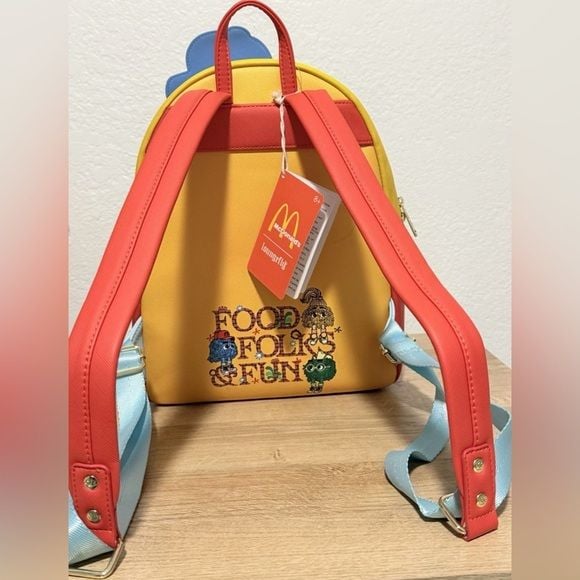 McDonald's Vintage Fry Kids Triple Pocket Mini Backpack Loungefly 7