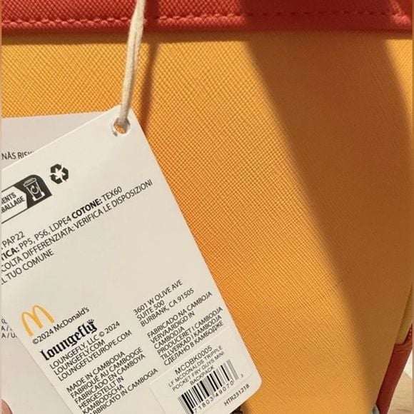 McDonald's Vintage Fry Kids Triple Pocket Mini Backpack Loungefly 12