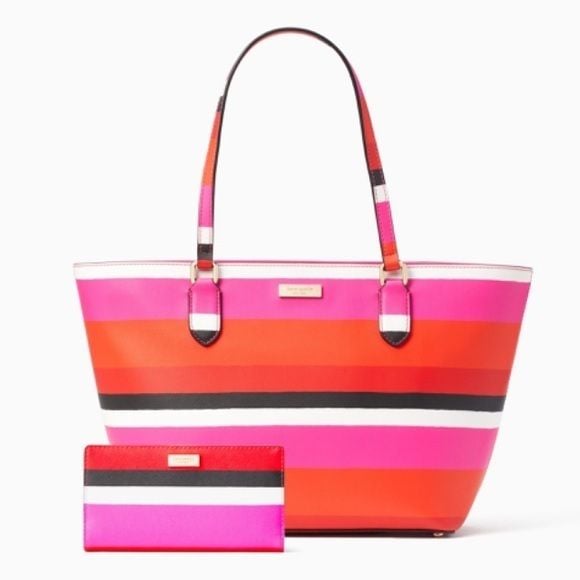 Kate Spade Laurel Way Bonita Stripe Tote & Wallet 1