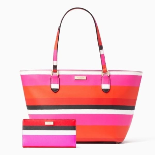 Kate Spade Laurel Way Bonita Stripe Tote & Wallet