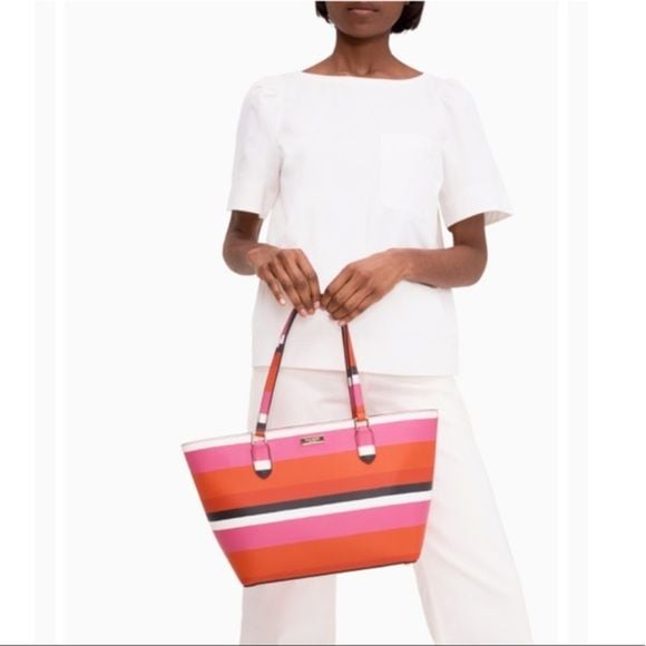 Kate Spade Laurel Way Bonita Stripe Tote & Wallet 3