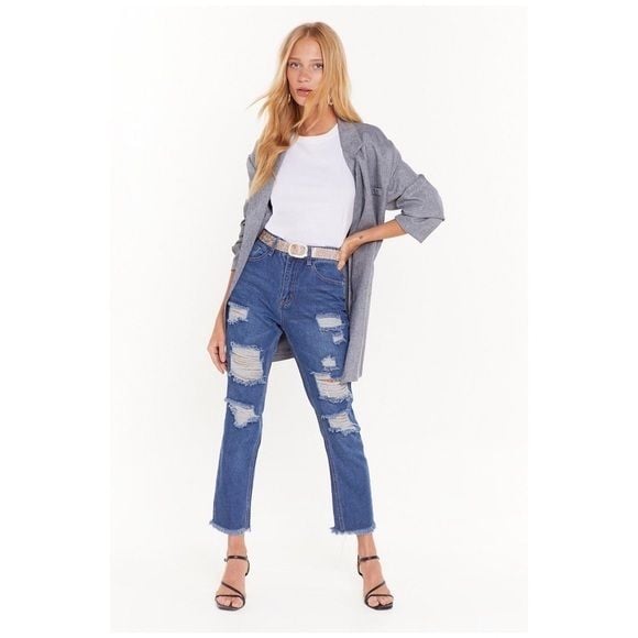 Nasty Gal Distressed Mom Jeans Size 8, NWT 2