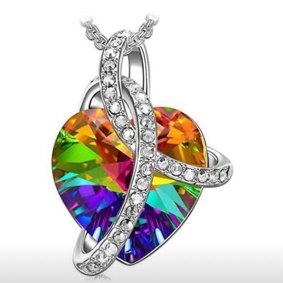 Swarovski Aurora Borealis Necklace 18K White Gold 2