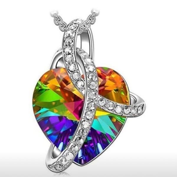 Swarovski Aurora Borealis Necklace 18K White Gold