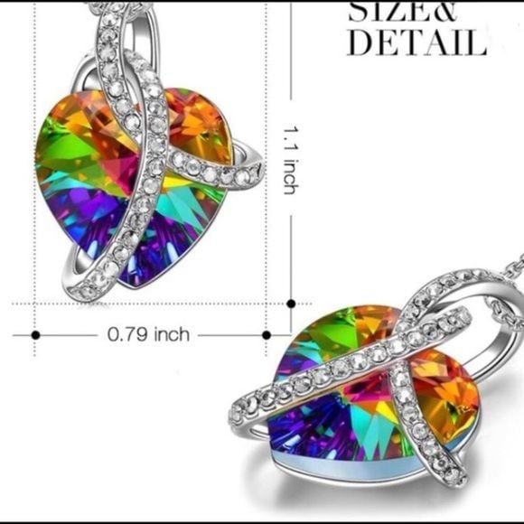 Swarovski Aurora Borealis Necklace 18K White Gold 6